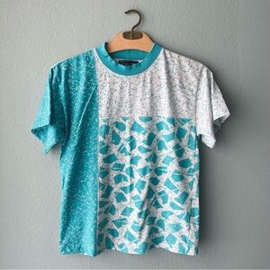 🌱5/$25🌱 Unionbay Syncs | Vintage 90s Neon Turquoise Colorblock T-Shirt